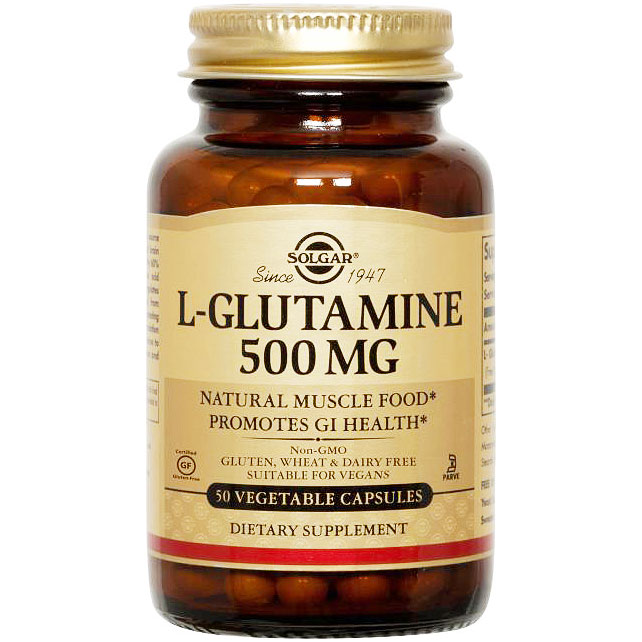 L-Glutamine 500 mg, 250 Vegetable Capsules, Solgar - CLICK HERE TO LEARN MORE