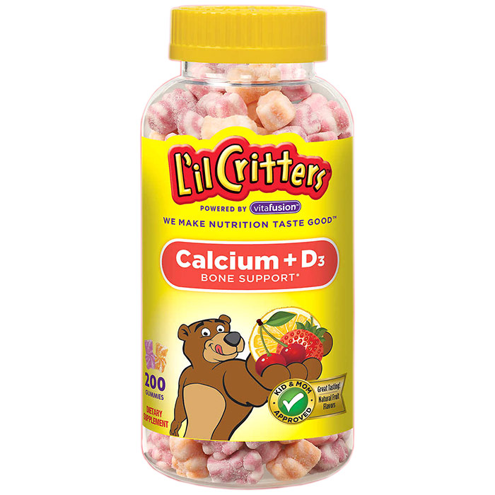 Lil Critters Calcium + Vitamin D3, Bone Support, 200 Gummy Bears