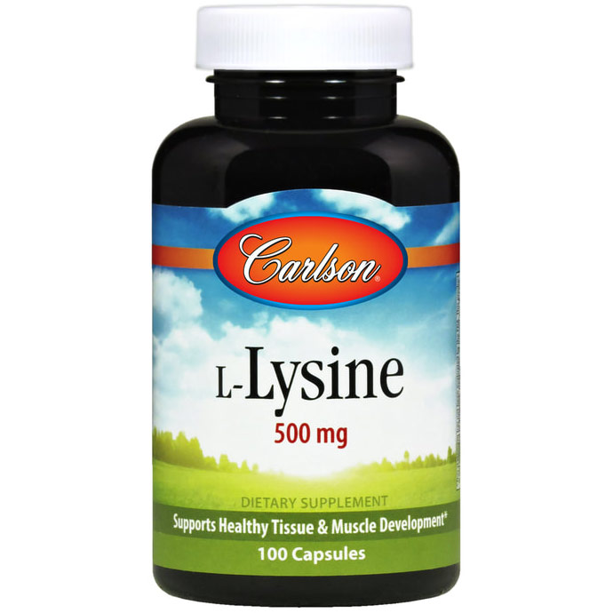 Carlson Laboratories L-Lysine, 500 mg 100 capsules, Carlson Labs