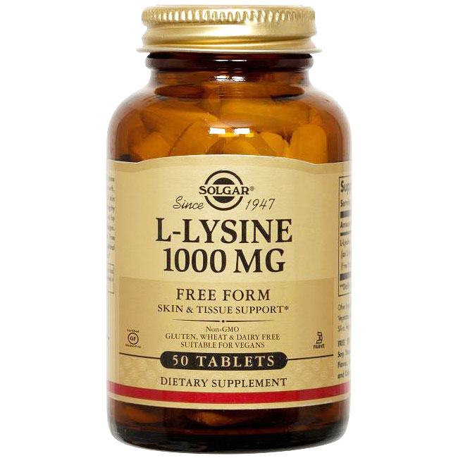 L-Lysine 1000 mg, 100 Tablets, Solgar