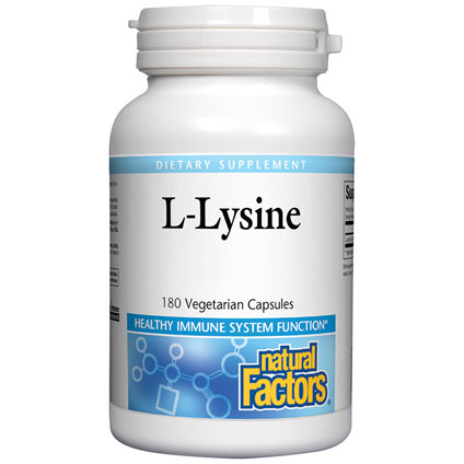 L-Lysine 500 mg, 180 Vegetarian Capsules, Natural Factors