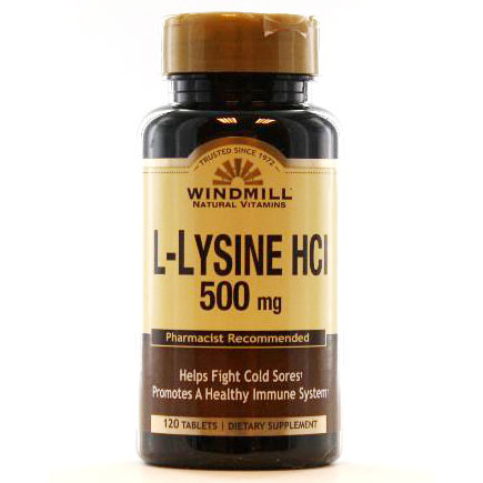 L-Lysine HCL 500 mg, 120 Tablets, Windmill Health Products