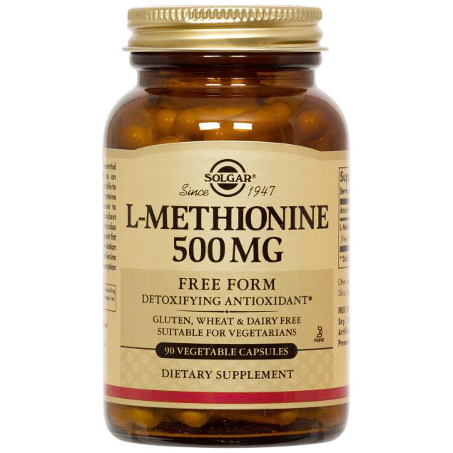 L-Methionine 500 mg, 90 Vegetable Capsules, Solgar