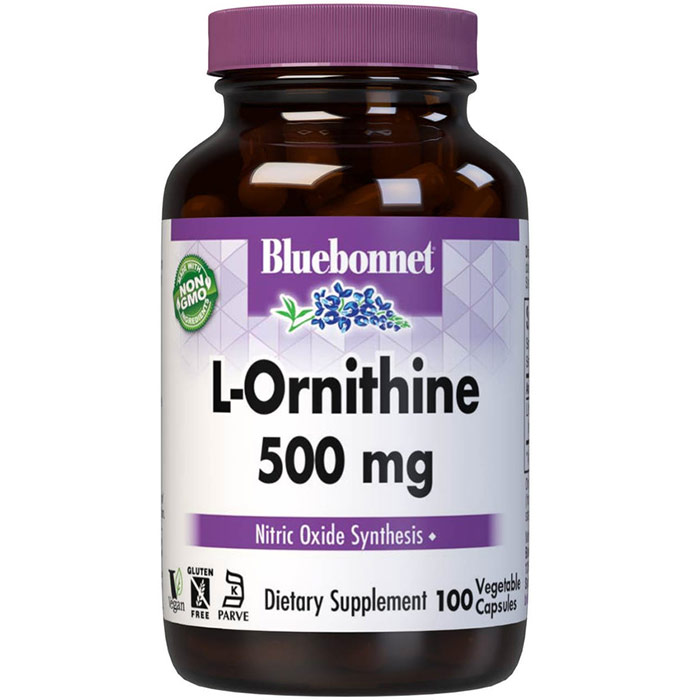 L-Ornithine 500 mg, 100 Vcaps, Bluebonnet Nutrition