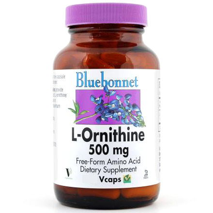 L-Ornithine 500 mg, 50 Vcaps, Bluebonnet Nutrition