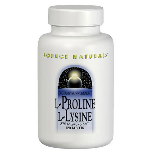 L-Proline/L-Lysine 275mg/275mg 60 tabs from Source Naturals