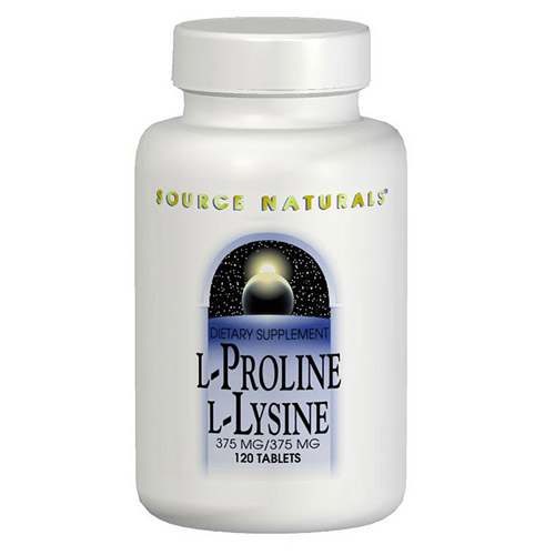 Source Naturals L-Proline/L-Lysine 275mg/275mg 60 tabs from Source Naturals