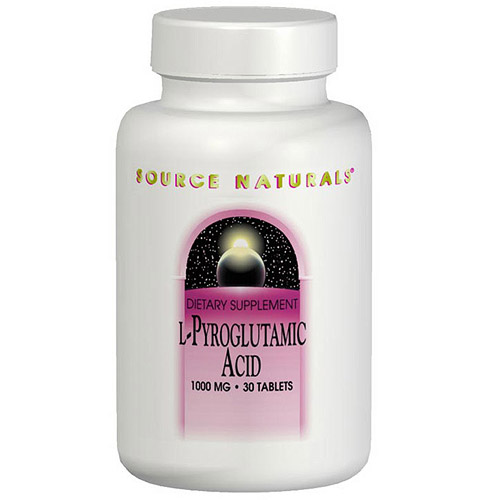 L-Pyroglutamic Acid 1000 mg, 30 Tablets, Source Naturals