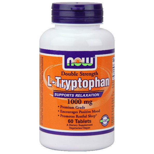 L-Tryptophan 1000 mg, 60 Tablets, NOW Foods