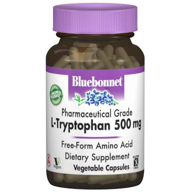 L-Tryptophan 500 mg, 30 Vegetable Capsules, Bluebonnet Nutrition