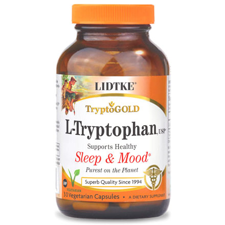 L-Tryptophan, Supports Healthy Sleep & Mood, 60 Vegetarian Capsules, Lidtke