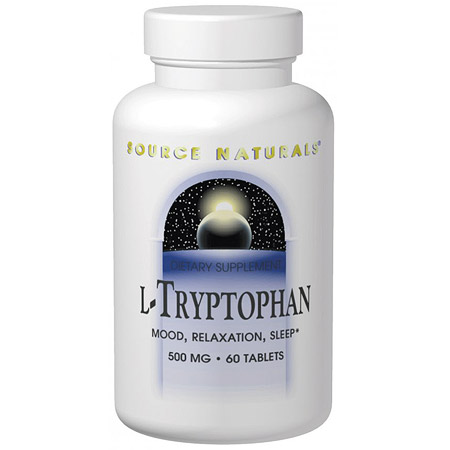 L-Tryptophan with Coenzyme B-6, 120 Tablets, Source Naturals