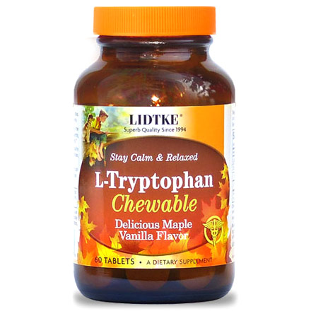 L-Tryptophan Chewable, Maple Vanilla Flavor, 60 Tablets, Lidtke