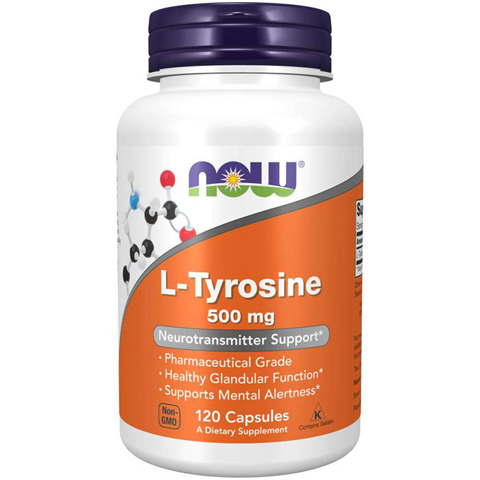 L-Tyrosine 500mg 120 Caps, NOW Foods