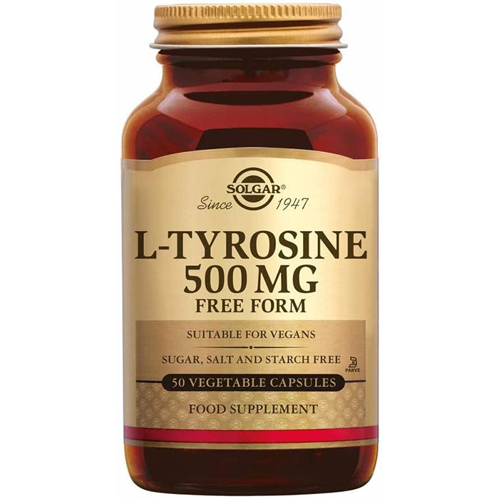 L-Tyrosine 500 mg, 50 Vegetable Capsules, Solgar