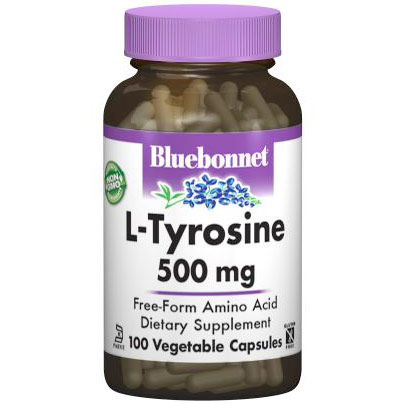 L-Tyrosine 500 mg, 100 Vegetable Capsules, Bluebonnet Nutrition
