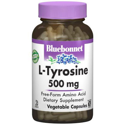 L-Tyrosine 500 mg, 50 Vegetable Capsules, Bluebonnet Nutrition