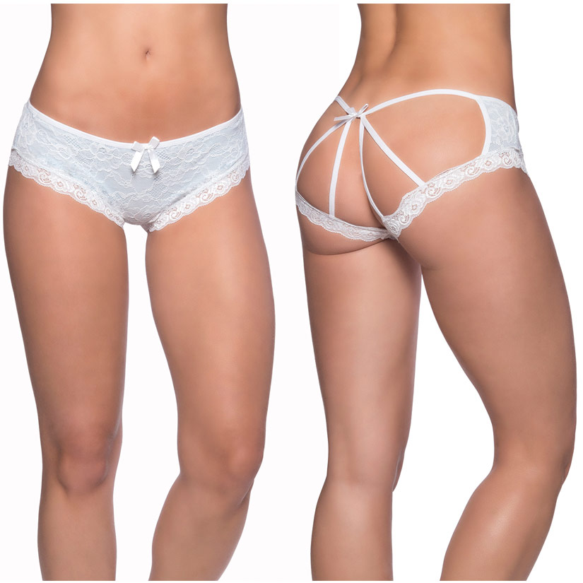 Lace Overlay Cage Panty, Blue, S/M, Oh La La Cheri Lingerie