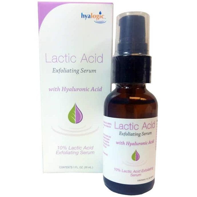 Lactic Acid Exfoliating Serum, with Hyaluronic Acid, 1 oz, Hyalogic