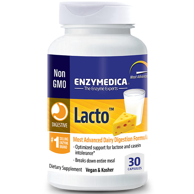 Lacto, Advanced Dairy Digestion Formula, 30 Capsules, Enzymedica