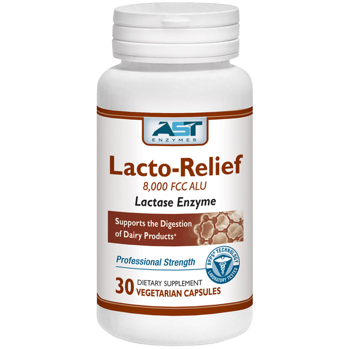 AST Enzymes Lacto Relief, Dairy Digestion, 90 Capsules, AST Enzymes