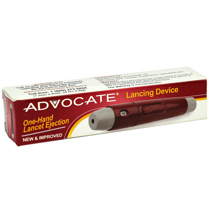Lancing Device, One-Hand Lancet Ejection, Advocate