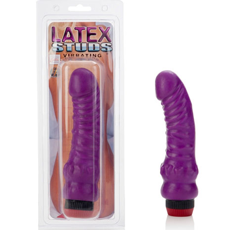 Latex Studs Ribbed Vibe - Purple, California Exotic Novelties