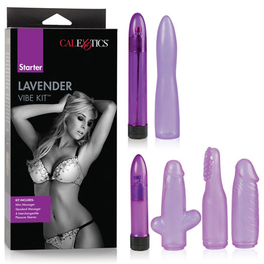 Lavender 6 Pak Kit, Vibrators with Sleeves, California Exotic Novelties