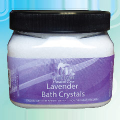 Lavender Bath Crystals, 16 oz, White Egret Personal Care