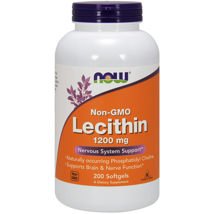 Lecithin 1200 mg, Non-GMO, 200 Softgels, NOW Foods