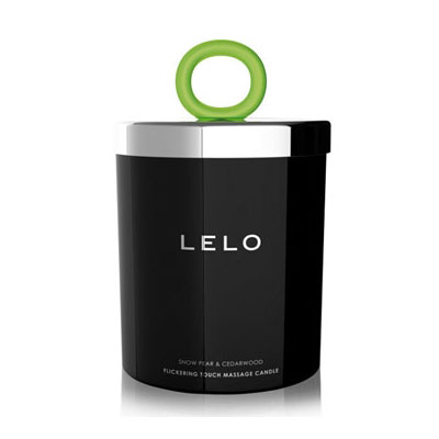 Lelo Flickering Touch Massage Candle - Snow Pear & Cedarwood, 5.3 oz