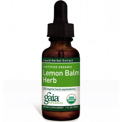 Gaia Herbs Lemon Balm Herb Liquid, Certified Organic, 1 oz, Gaia Herbs
