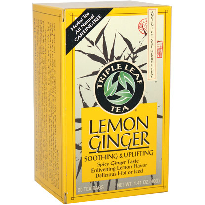 Lemon Ginger Tea, 20 Tea Bags x 6 Box, Triple Leaf Tea