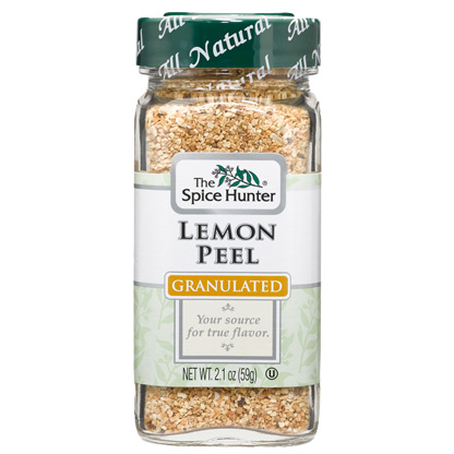 Lemon Peel, Granulated, 2.1 oz x 6 Bottles, Spice Hunter