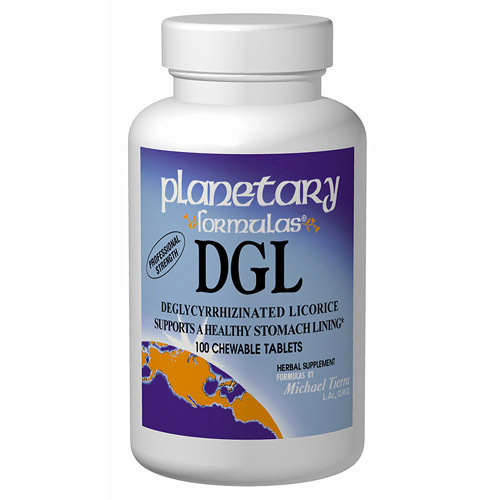 Licorice DGL Deglycyrrhizinated Chewable 100 tabs, Planetary Herbals