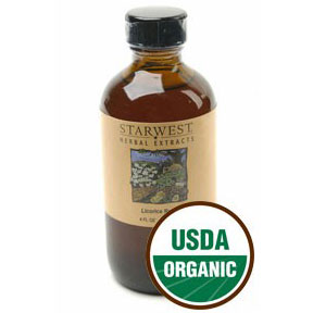 StarWest Botanicals Licorice Root Extract Liquid 4 oz Organic, StarWest Botanicals