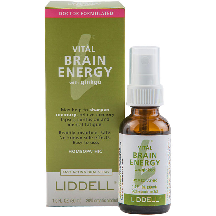 Liddell Vital Brain Energy Spray, Homeopathic Memory Aid