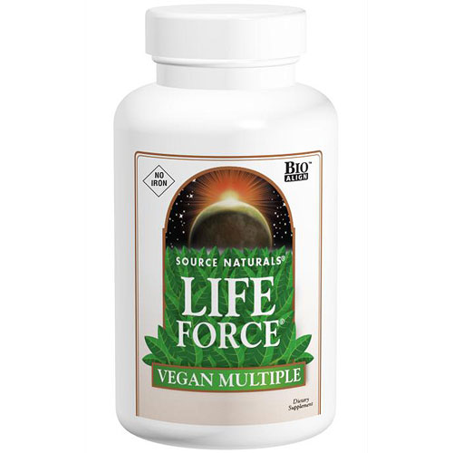 Life Force Vegan Multiple No Iron, Vegetarian Multi-Vitamins, 120 Tablets, Source Naturals