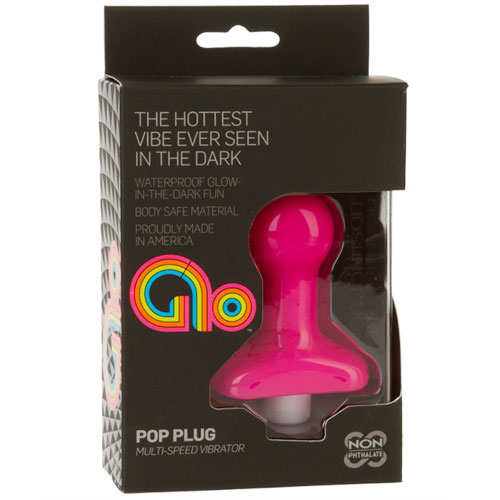 GLO Pop Plug - Pink, Anal Vibe Glow In The Dark, Doc Johnson