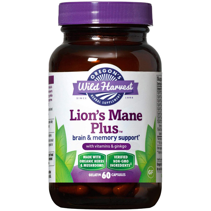 Lions Mane Plus, Organic, 60 Capsules, Oregons Wild Harvest