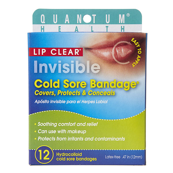 Lip Clear Invisible Cold Sore Bandage, 12 Bandages, Quantum Health