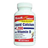 Liquid Calcium 1200 with Vitamin D, 60 Softgels, Mason Natural