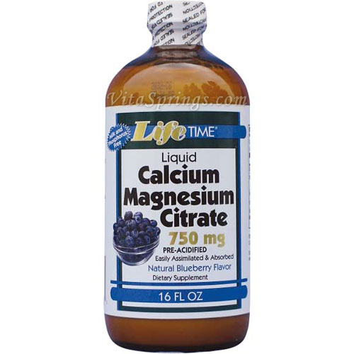 Liquid Calcium Magnesium Citrate - Blueberry Flavor, 16 oz, LifeTime