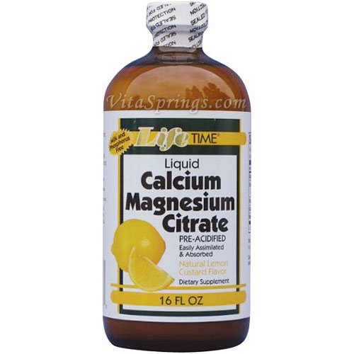 Liquid Calcium Magnesium Citrate - Lemon Custard Flavor, 16 oz, LifeTime