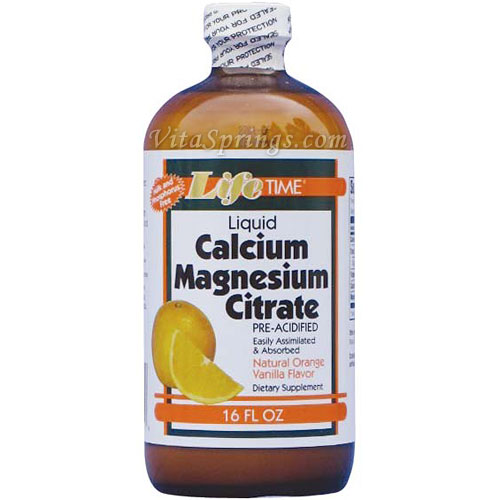 Liquid Calcium Magnesium Citrate - Orange Vanilla Flavor, 16 oz, LifeTime