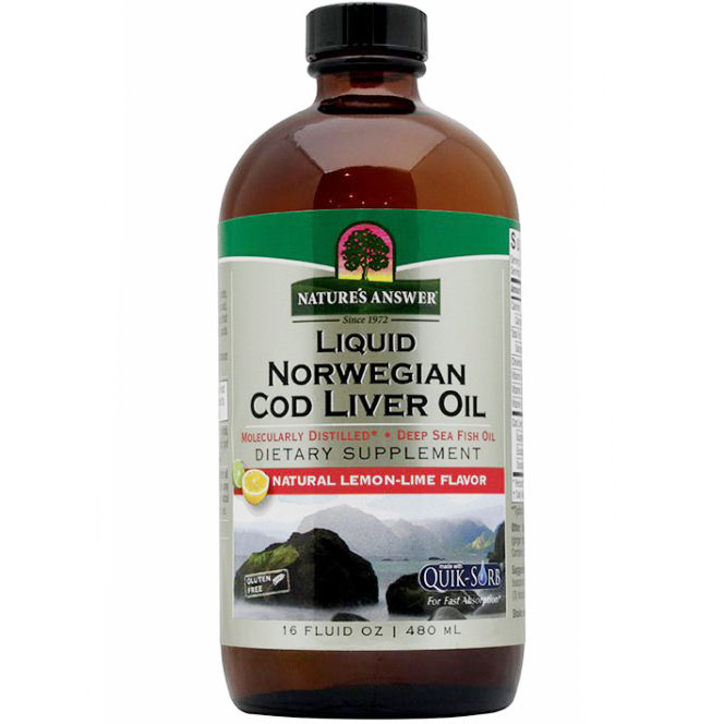 Liquid Norwegian Cod Liver Oil 16 oz from Natures Answer