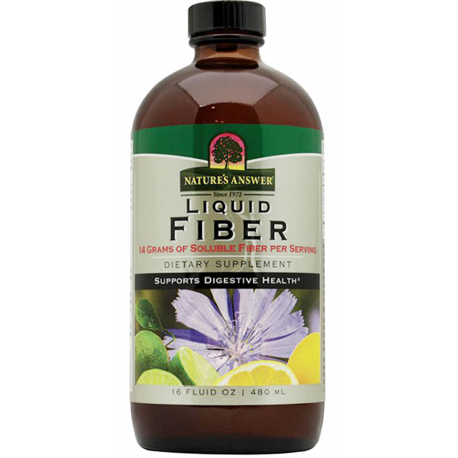 Liquid Fiber, Natural Lemon Lime, 16 oz, Natures Answer