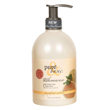 Pure & Basic Liquid Hand Soap, Grapefruit Verbena, 12.5 oz, Pure & Basic