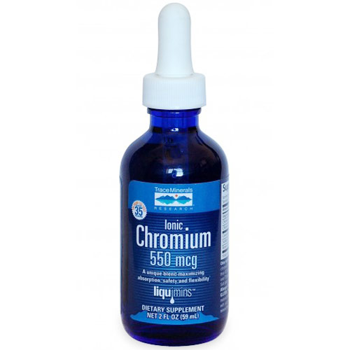 Trace Minerals Research Ionic Chromium Liquid, 550 mcg, 2 oz, Trace Minerals Research