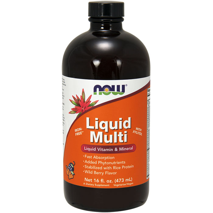 NOW Foods Liquid Multi - Wild Berry, Vegetarian Non-GE, 16 oz, NOW Foods